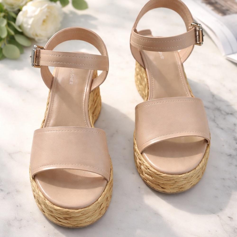Marc Fisher Beige Wedge Sandals